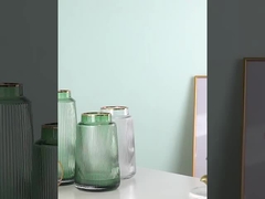Vaso verde a flauto con metallo dorato Vaso in vetro con capo in vetro Portafiori decorativi per la casa