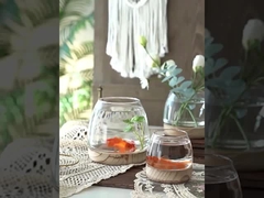 H15cm Fish Bowl Elegante Vaso di Vetro Decorazione per la Casa e l'Ufficio Moderno