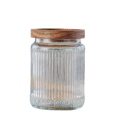 700ml Customizable Ribbed Glass Jars Transparent Silk Screen Logo Perfect for Gifts