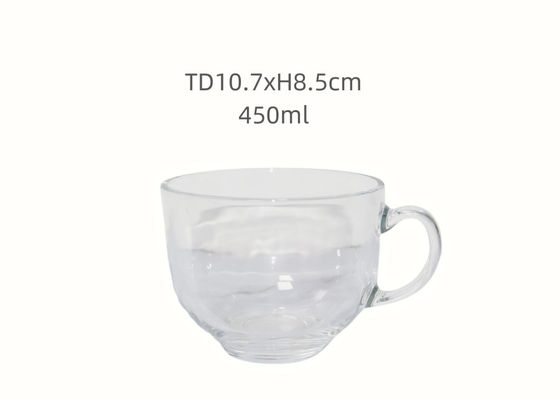 450ml Clear Glass Cups for Tea and Coffee Stylish Modern Design