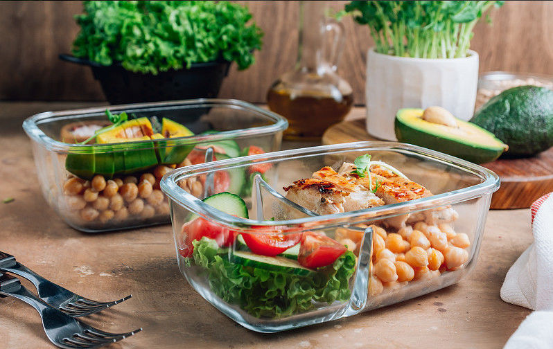 Reusable 400ML Glass Food Prep Containers With Snap On Lids Type